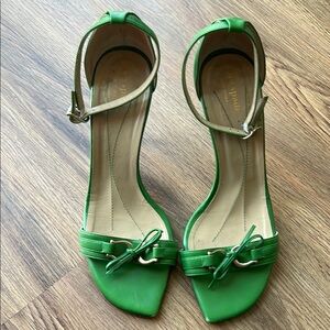 Kate Spade Green Heels with Bow Detail